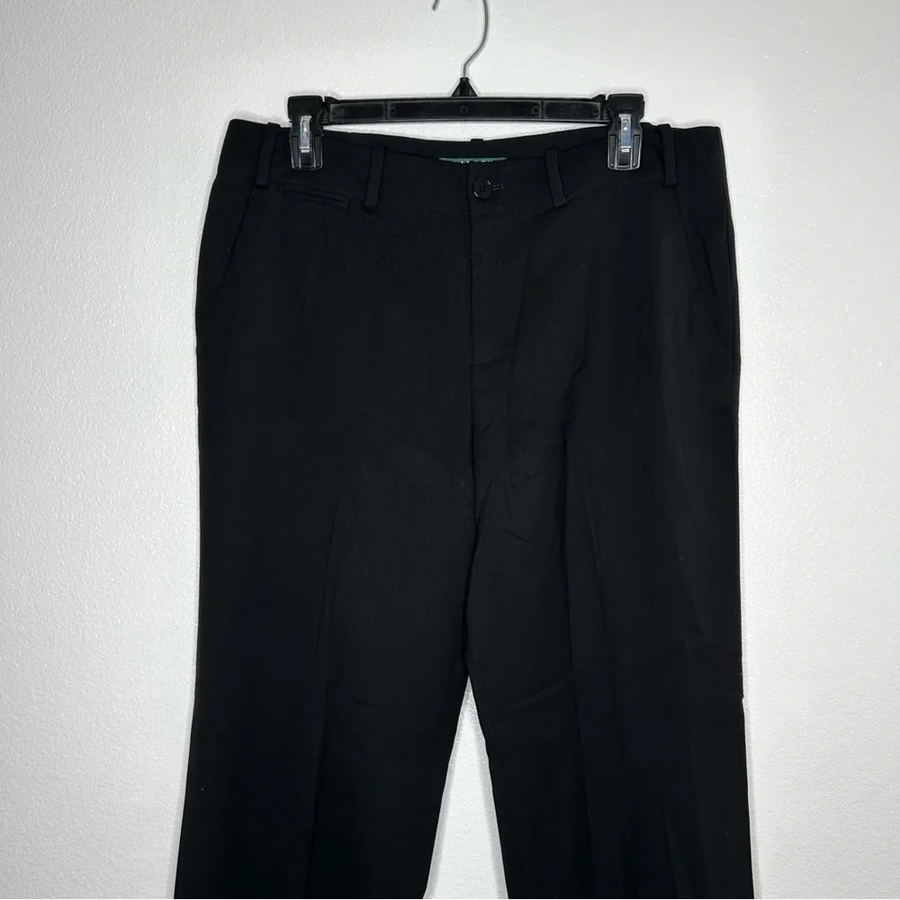 Lauren Ralph Lauren Womens Black Wide Leg Wool Blend Trousers Pants Size 10 - Picture 2 of 6